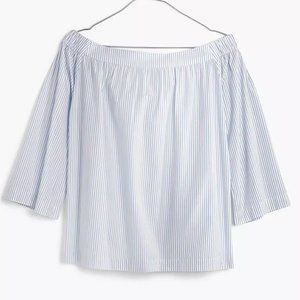 Madewell Clean Off-the-Shoulder Top in Stripe Size S